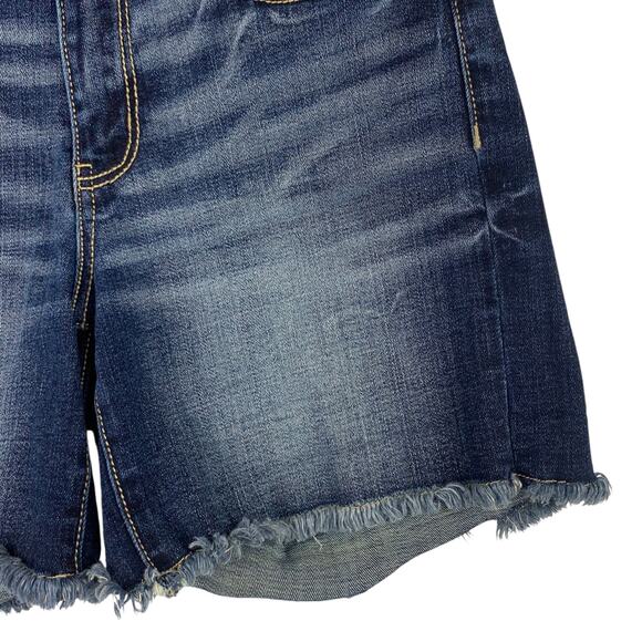 BKE Payton Jean Shorts Stretch Dark Wash Denim Blue Frayed Hem Women's 25 - Picture 3 of 9
